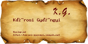Károsi Gyöngyi névjegykártya
