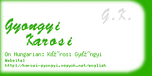 gyongyi karosi business card